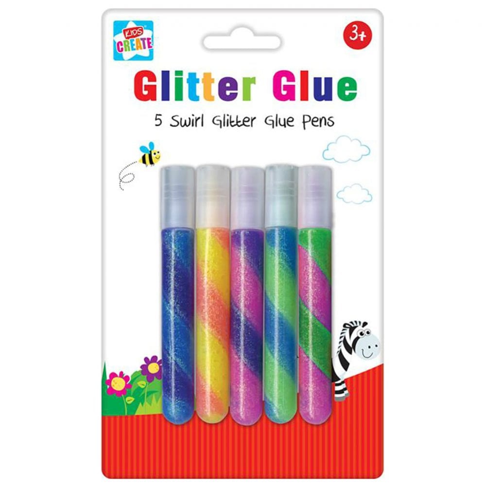 Pack of 5 Swirl Glitter Glue Pens